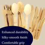 ECOFRIENDS Bamboo Cutlery Set with Travel Pouch | FSC - Certified, Zero - Waste, Eco - Friendly Utensils - Box of 50 - ECOFRIENDS - ECOFRIENDS