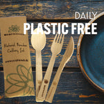 ECOFRIENDS Bamboo Cutlery Set with Travel Pouch | FSC - Certified, Zero - Waste, Eco - Friendly Utensils - Box of 50 - ECOFRIENDS - ECOFRIENDS