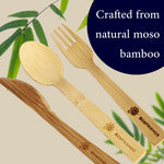 ECOFRIENDS Bamboo Cutlery Set with Travel Pouch | FSC - Certified, Zero - Waste, Eco - Friendly Utensils - Box of 50 - ECOFRIENDS - ECOFRIENDS