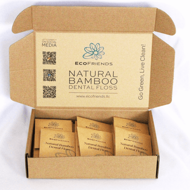 ECOFRIENDS Bamboo Dental Floss Picks | Eco - Conscious Oral Care - Box of 50 - ECOFRIENDS - ECOFRIENDS