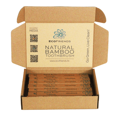 ECOFRIENDS Natural Bamboo Toothbrush | Eco - Friendly Dental Care | Box of 7 - ECOFRIENDS - ECOFRIENDS